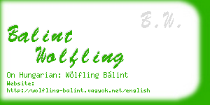 balint wolfling business card